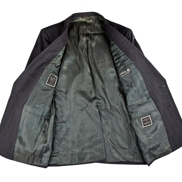 Christian Dior Mens Pinstripe Wool Blazer Grey 42R - Picture 5 of 8